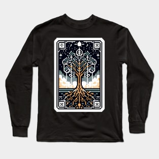 tarot reading tree of life 8 bit Long Sleeve T-Shirt